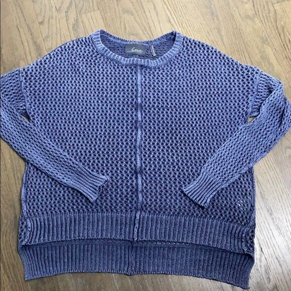 Line knitwear Washed Blue Open Weave Sweater - Picture 1 of 7